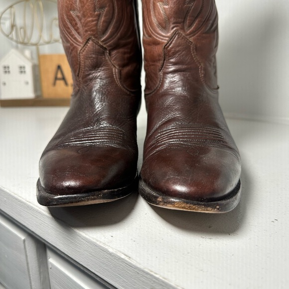 Nocona Boots Women’s 10B Brown Leather Cowboy Boots Classic Western Made in US - Picture 4 of 9